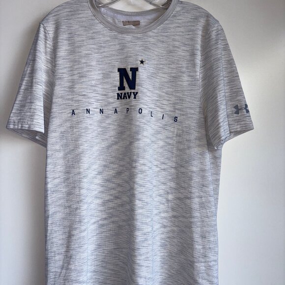 Under Armour The Vanish Tee NAVY Annapolis Short Sleeve T-Shirt Men's Large - Picture 1 of 5